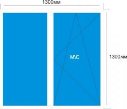 Готовое окно Melke Evolution 70 мм 1300*1300 мм