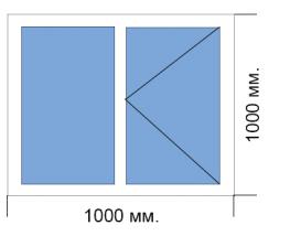 Готовое окно 1000*1000 мм Provedal