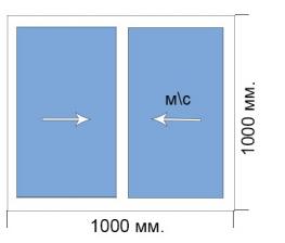 Готовое окно 1000*1000 мм Provedal раздвижка