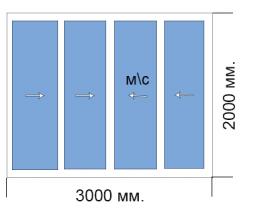 Готовое окно 2000*3000 мм Provedal раздвижка