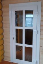 Дверь входная ПВХ нажимной гарнитур 860 мм усиленные петли