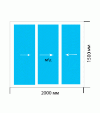 Готовое окно 1500*2000 мм Provedal раздвижка