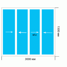 Готовое окно 1500*3000 мм Provedal раздвижка